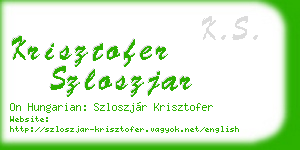 krisztofer szloszjar business card